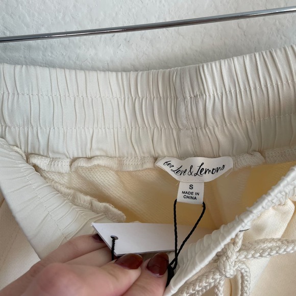 FOR LOVE & LEMONS Cream Light Yellow Morgan Sweat Shorts - Picture 7 of 9